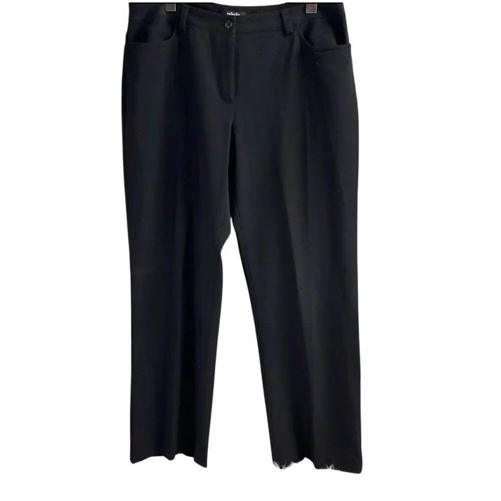Rafaella Size 14P Black Dress Pants Stretch Rayon Blend Career Workwear Classic